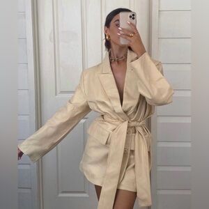 Butter Yellow Women's Leather Jacket NWT